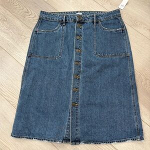 Old Navy Blue Denim Midi Skirt